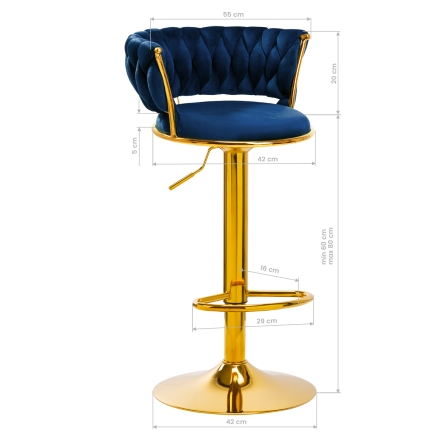 4Rico Hoker barowy QS-B313a aksamit granatowy - 9