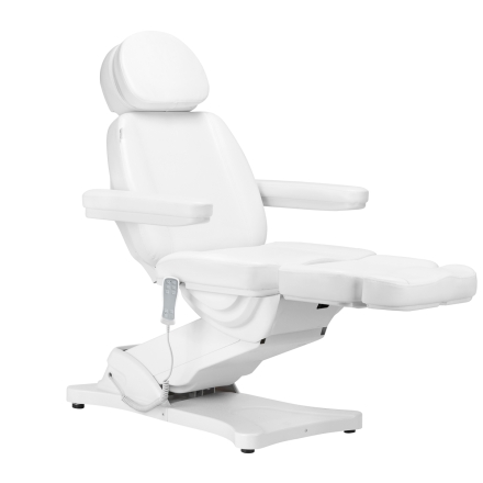 Elektryczny fotel kosmetyczny SILLON CLASSIC 3 silniki z podgrzewaniem second edition biały - 3