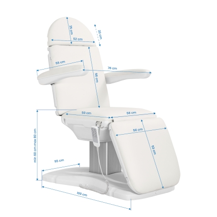FOTEL KOSMETYCZNY ELEKTR. ECLIPSE 4 SILN. BIAŁY - 13