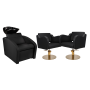 Zestaw Mebli Ayala Comfort + 2 Fotele Holly Czarne B Podstawa Dysk Złoty - 2