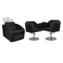 Zestaw Mebli Ayala Comfort + 2 Fotele Holly Czarne B Podstawa Dysk Misa Biała - 2