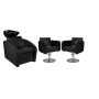 Zestaw Mebli Ayala Comfort + 2 Fotele Globe Czarne Podstawa Dysk Misa Czarna - 2