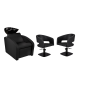 Zestaw Mebli Ayala Comfort + 2 Fotele Zoe Czarne Podstawa Kwadrat Czarny Misa Czarna - 2