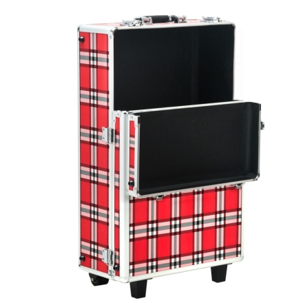 KUFER KOSMETYCZNY S-015 RED GRID - 2