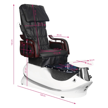 Fotel pedicure spa AS-261 czarno-biały z funkcją masażu - 7