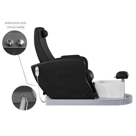 Fotel spa do pedicure Azzurro 016B czarny - 8