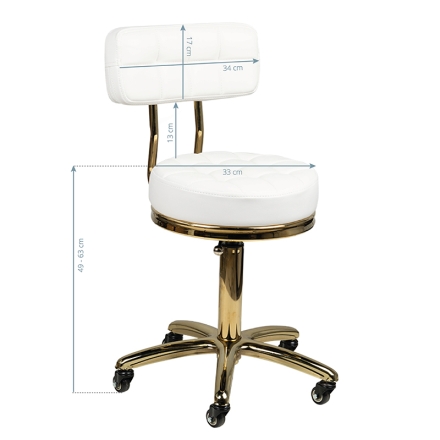 Taboret kosmetyczny Gold AM-961 biały - 5