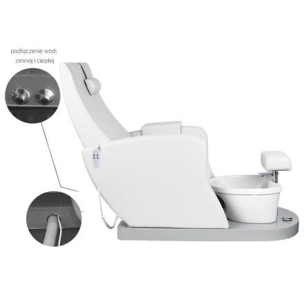 Fotel spa do pedicure Azzurro 016B biały - 6
