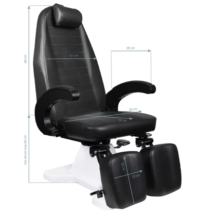 Fotel podologiczny hydrauliczny 112 czarny - 7