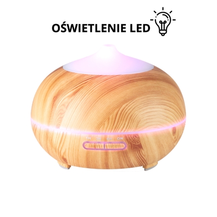 Aroma dyfuzor nawilżacz powietrza spa 06 light wood 400 ml + timer - 3