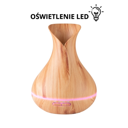 Aroma dyfuzor nawilżacz powietrza spa 15 light wood 400 ml + timer - 4