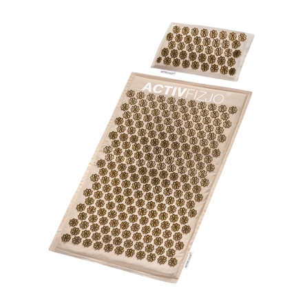 MATA DO AKUPRESURY ACTIVFIZJO PREMIUM NATURAL BEŻOWO ZŁOTA Z PODUSZKĄ - 2