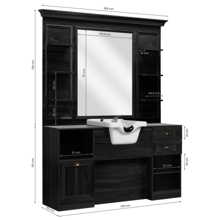 GABBIANO KONSOLA BARBERSKA Z UMYWALKĄ MT-1120 - 5
